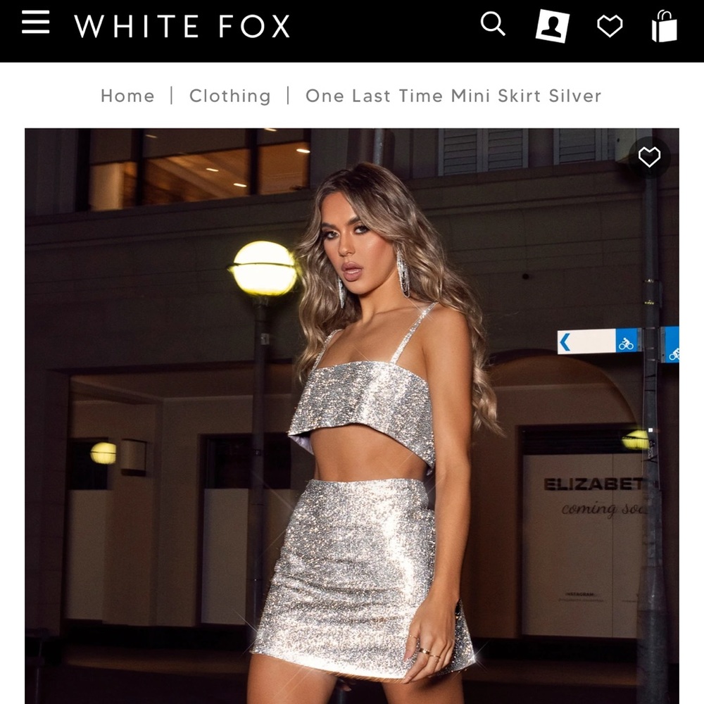 White Fox Boutique One Last Time Mini Skirt and Breathtaking Crop Top set